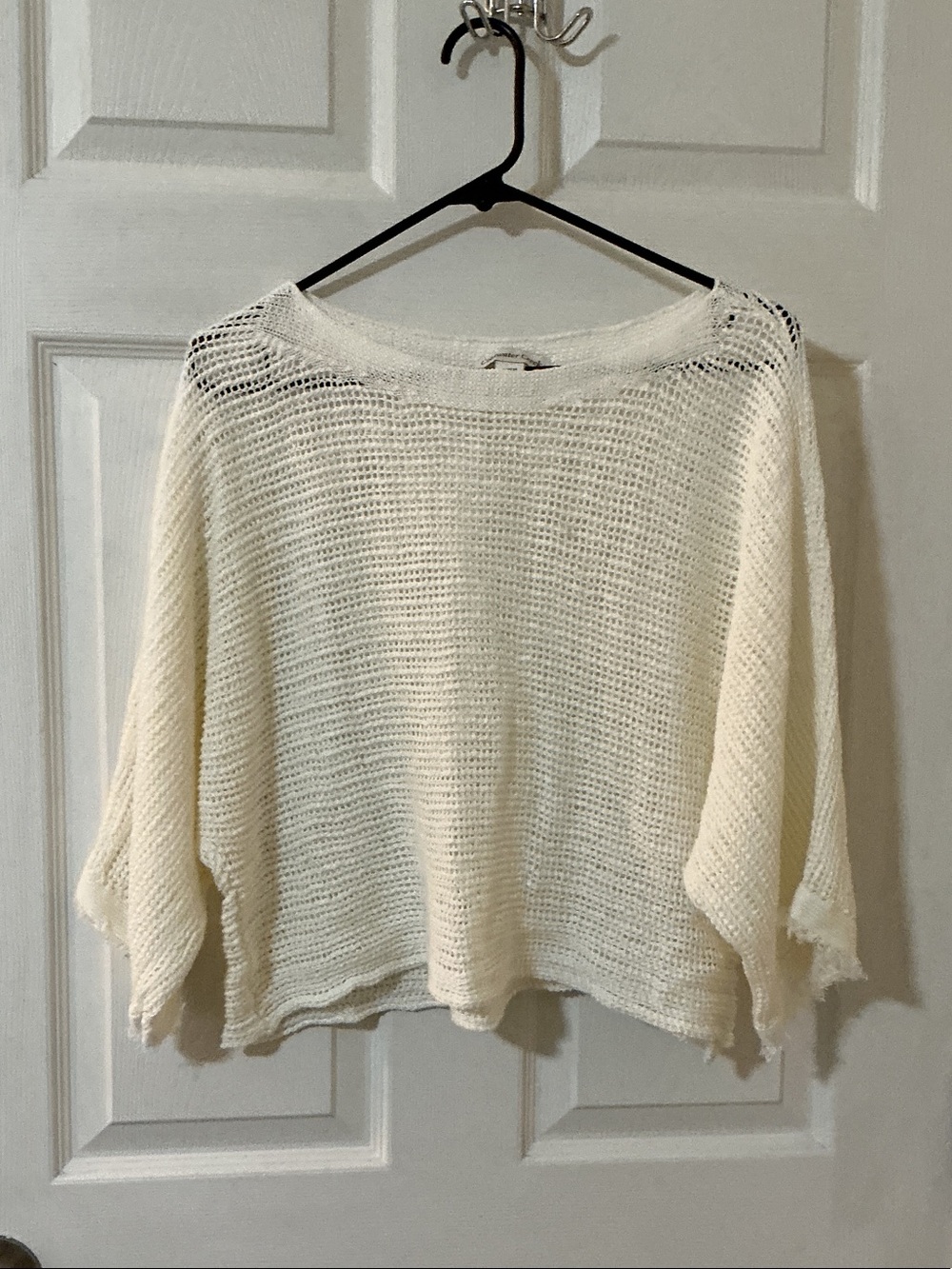 White crocheted, coldwater creek ladies sweater size large